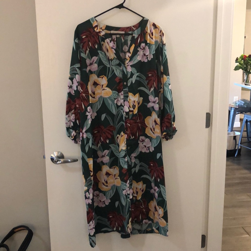 Green floral LOFT dress